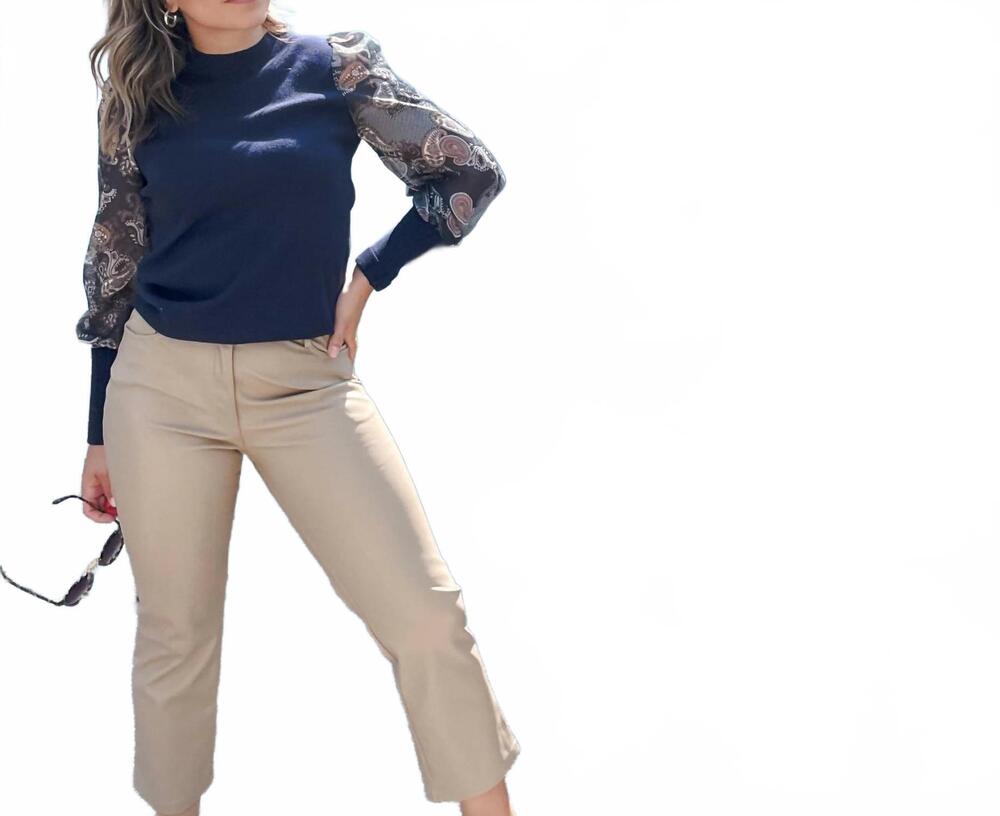 NEW SANITY STYLE bradley faux leather pants in taupe